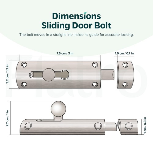 75mm 10mm sliding door - sliding, bolt